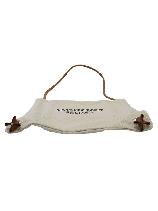 Hermes Aline Toile Chevron MM Toileche Blanc 2-Way Shoulder Backpack Beige main image 9